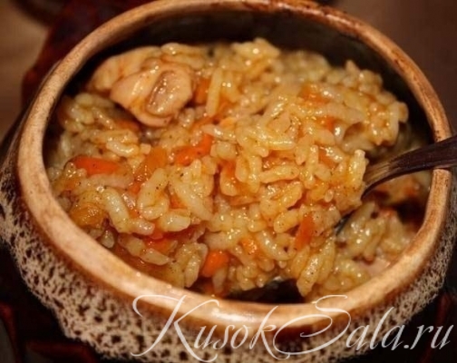 Куриный плов в горшочках