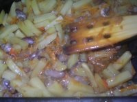 Куриные сердца с картошкой