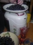 Сок из винограда на соковыжималке - Промытый виноград выжимаем на соковыжималке